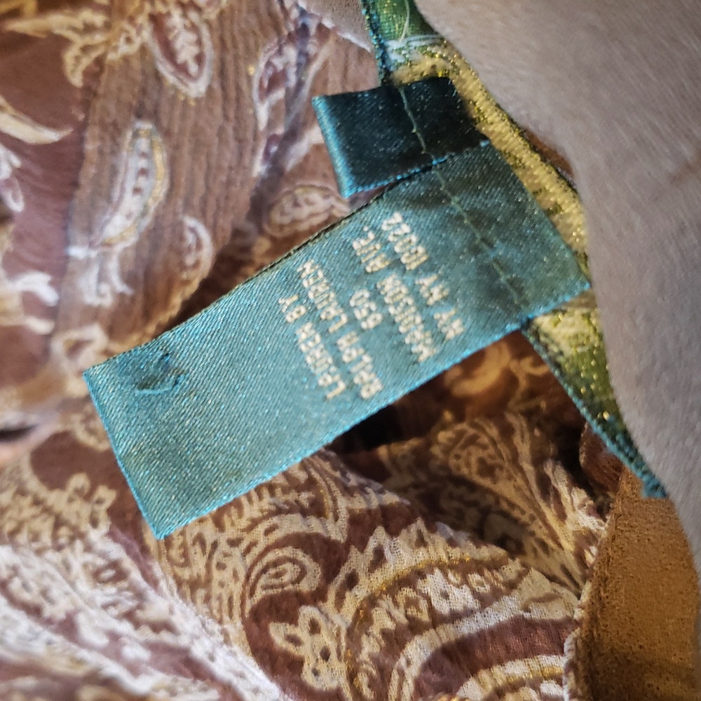 $4.99 Ship! Lauren Silk Paisley Skirt 4 - Picture 8 of 8